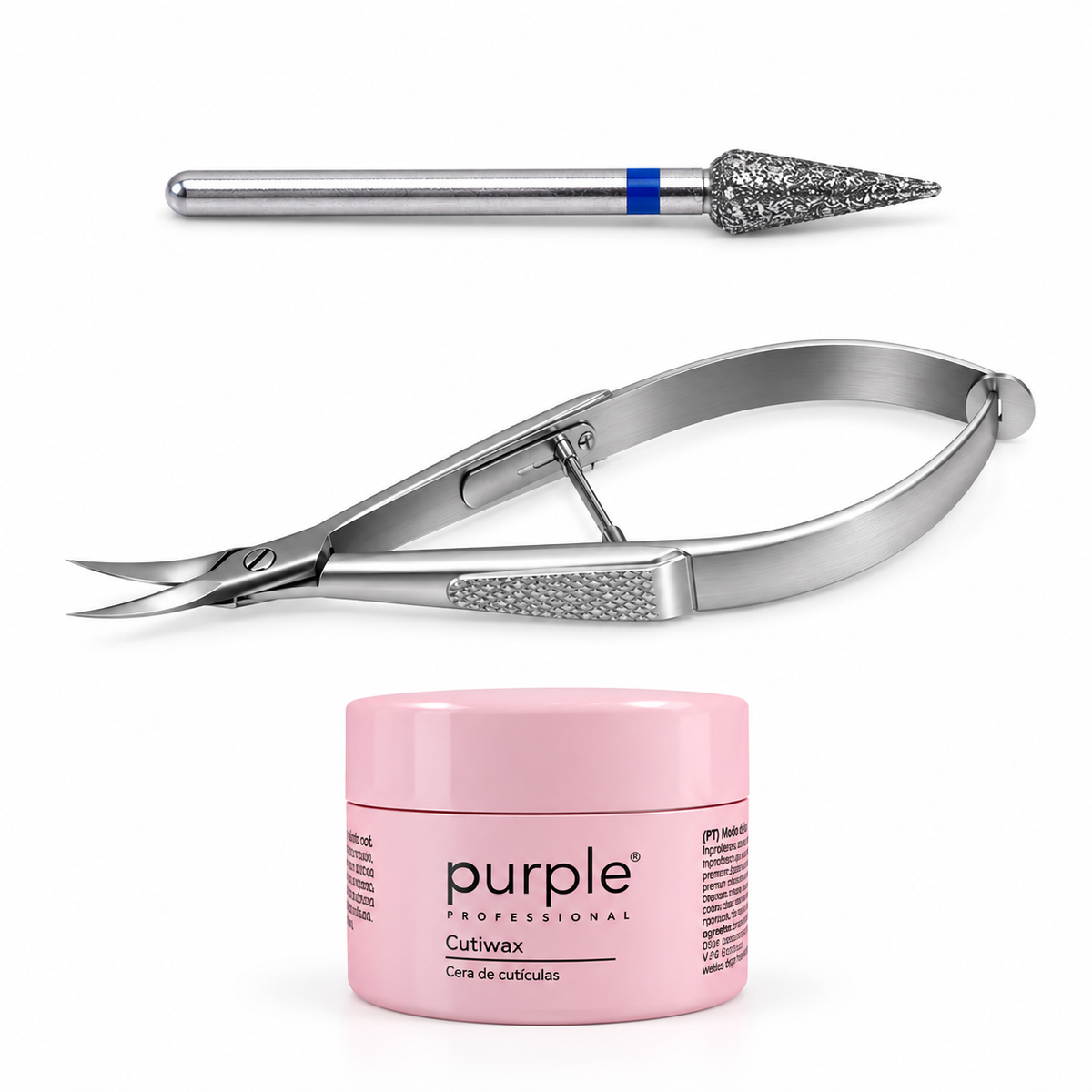 Kit Manicure Russa com Tesoura — Tesoura + Broca + Cutiwax